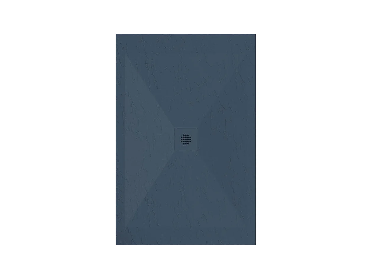 Mineralguss-Duschwanne extra flach DEXA Schieferoptik ANTHRAZIT 70x70 cm