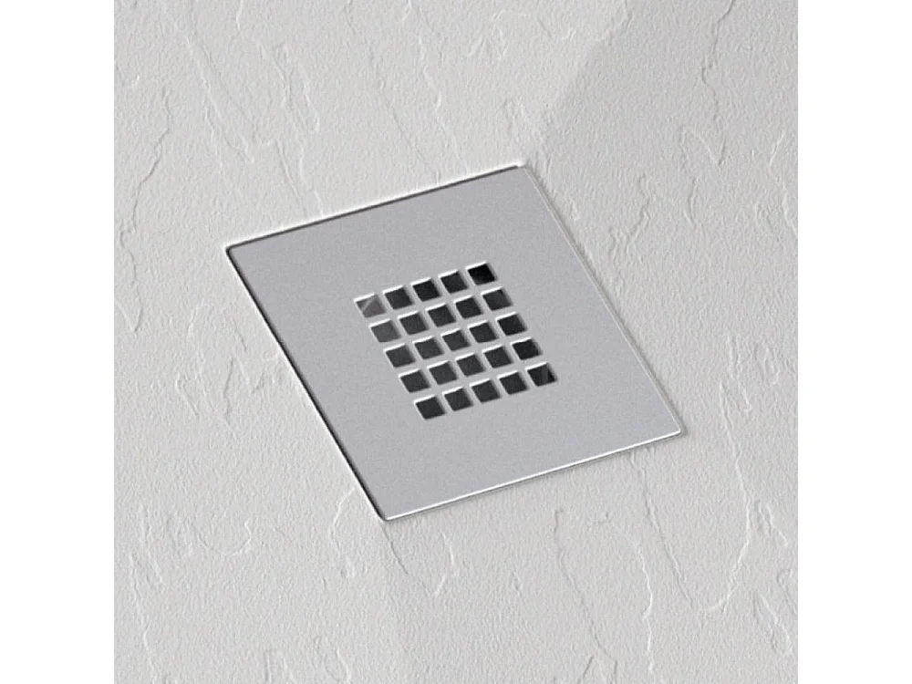 Plato de ducha pizarra DEXA blanco  70x160 cm rejilla acero inox.