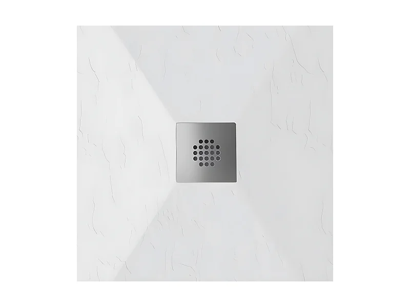 Plato de ducha pizarra DEXA BLANCO  70x80 cm rejilla inox