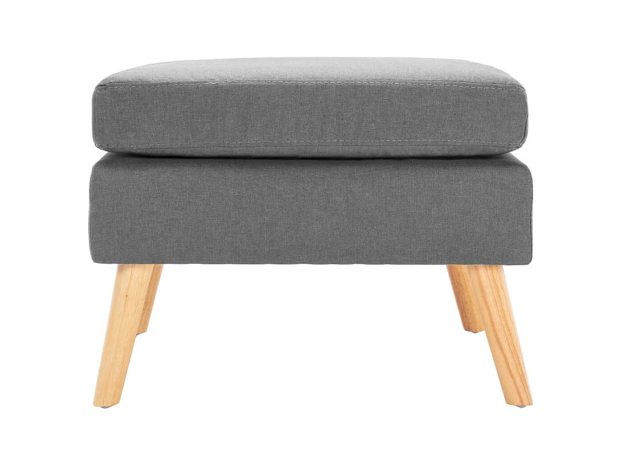 Voetenbank stof lichtgrijs