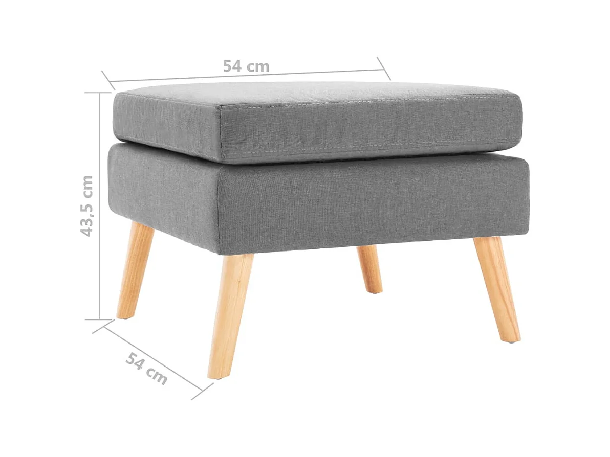 Voetenbank stof lichtgrijs