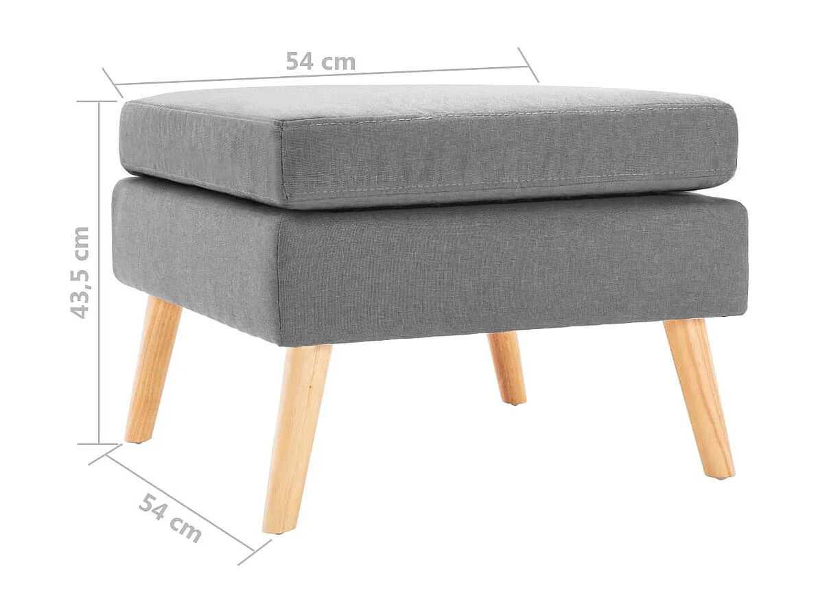 Repose-pied Gris clair Tissu