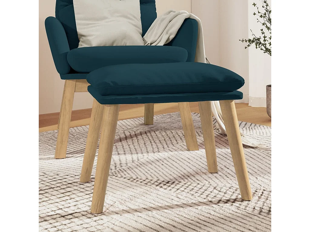 Apoio de pés 45x29,5x35 cm veludo azul