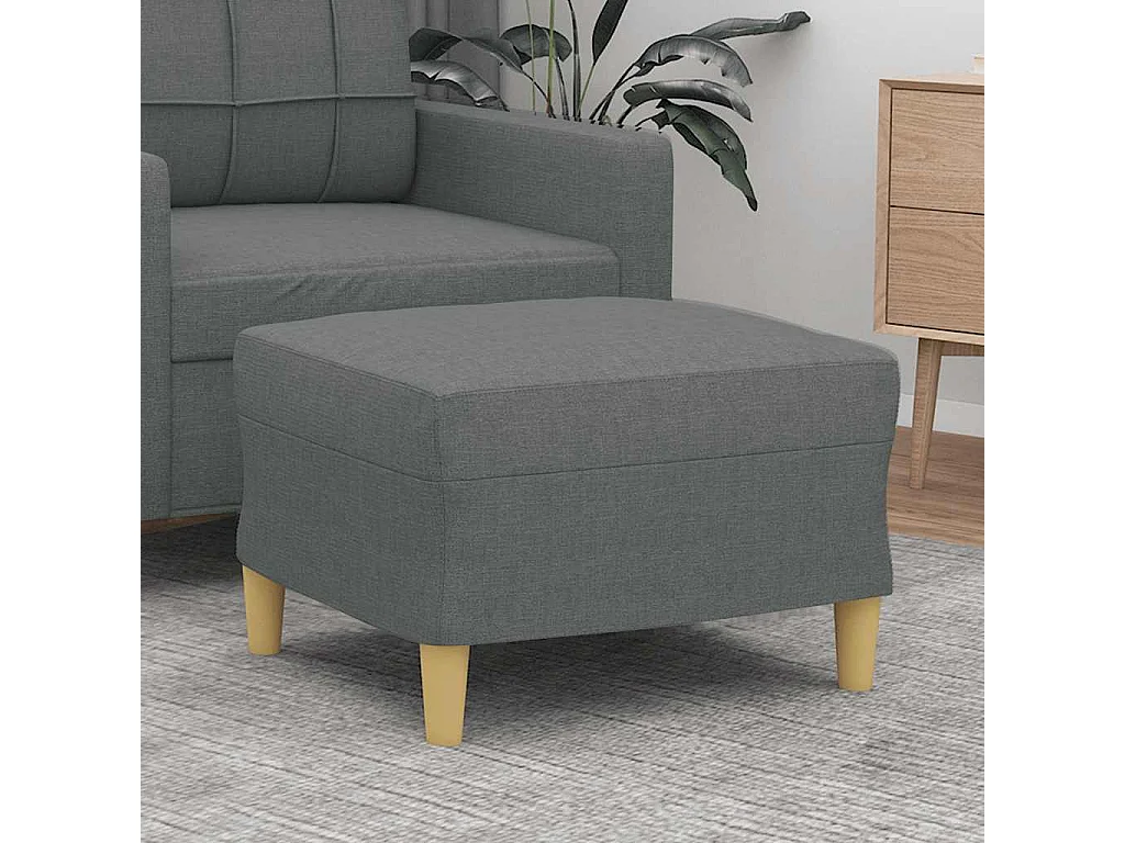 Repose-pied Gris foncé 60x50x41 cm Tissu