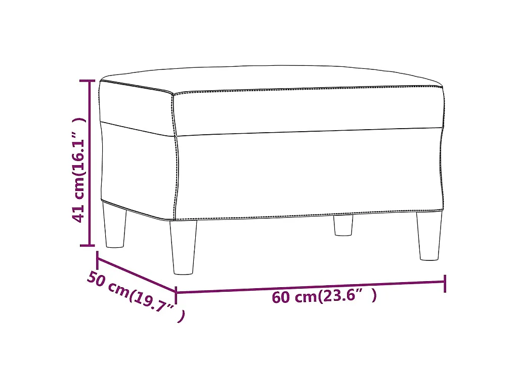 Fußhocker Dunkelgrau 60x50x41 cm Stoff