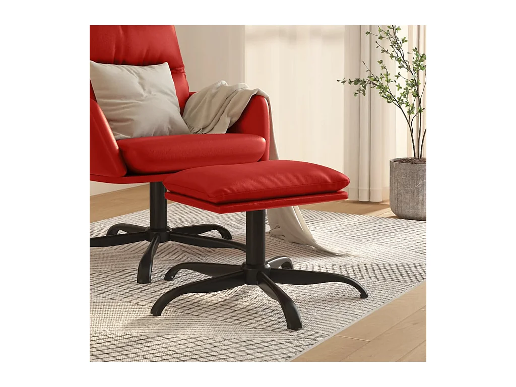 Repose-pied Rouge bordeaux 60x60x36 cm Similicuir