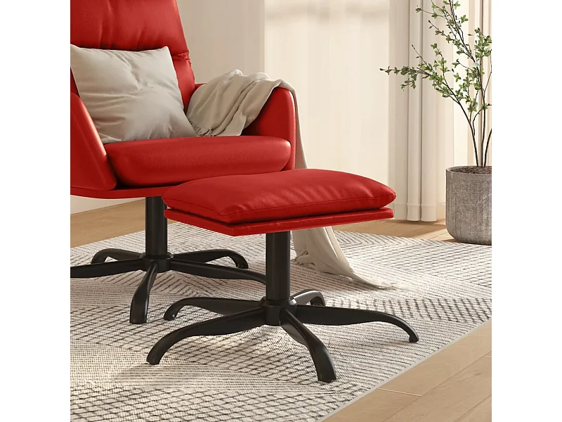 Repose-pied Rouge bordeaux 60x60x36 cm Similicuir