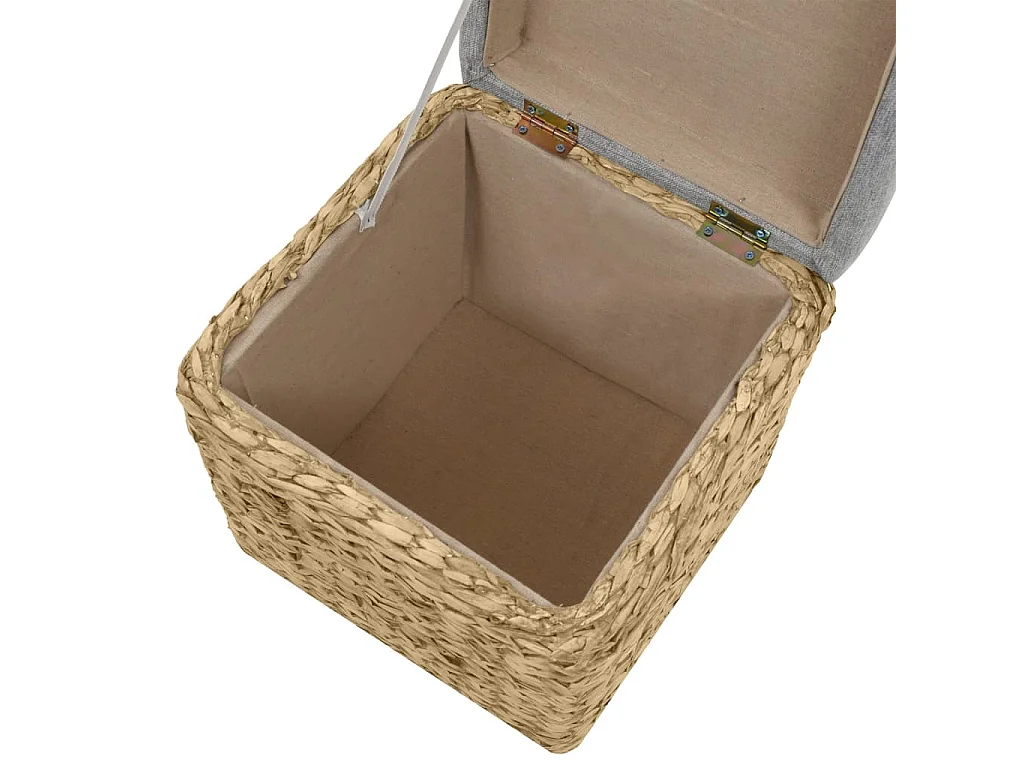 Conjunto de otomanas 2 piezas hierba marina gris