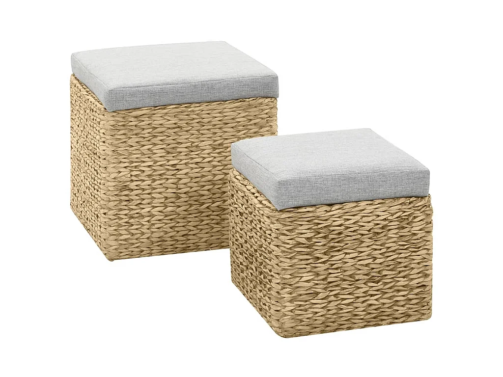 Repose-pied lot de 2 Jacinthe d'eau Gris