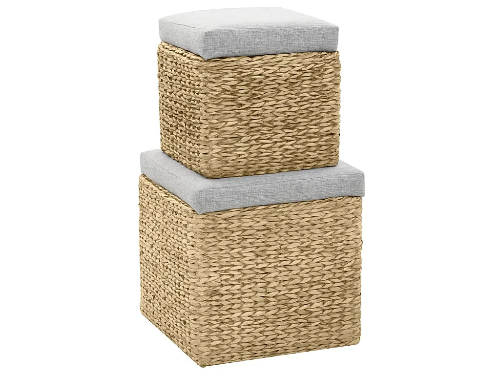Repose-pied lot de 2 Jacinthe d'eau Gris