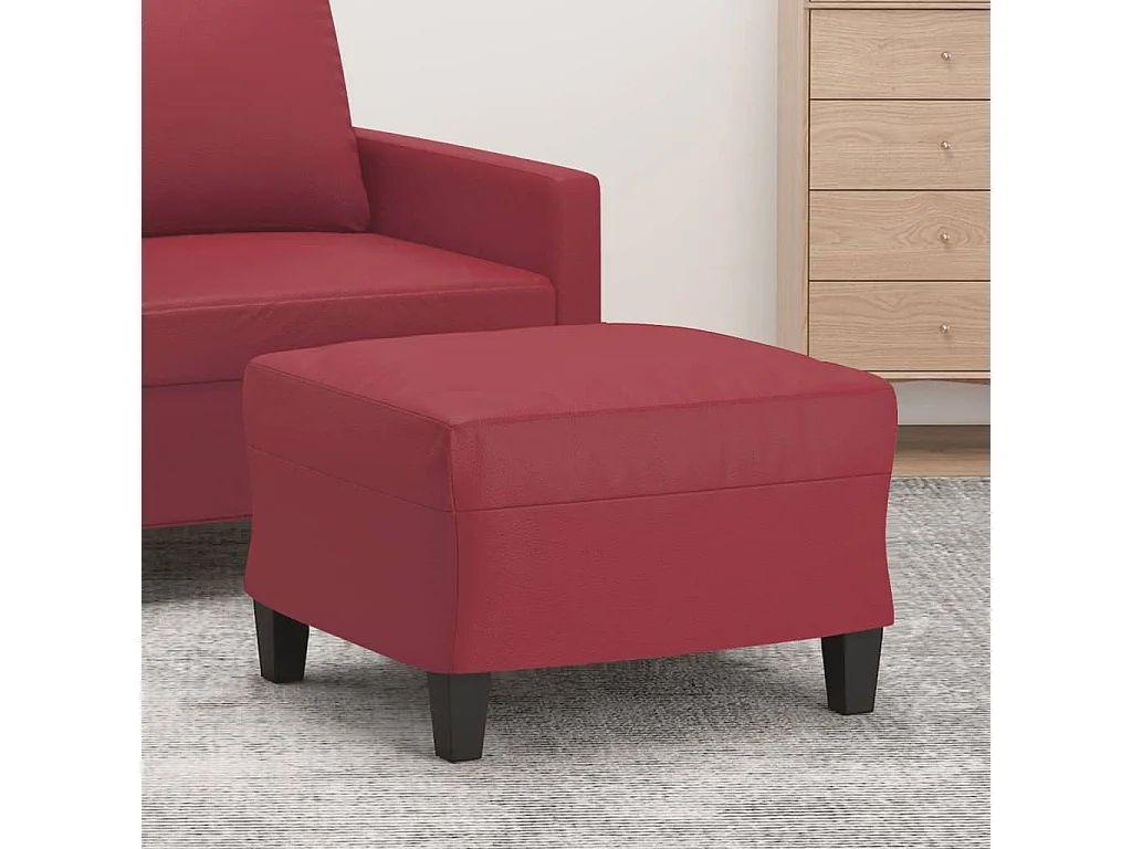 Repose-pied Rouge bordeaux 60x50x41 cm Similicuir