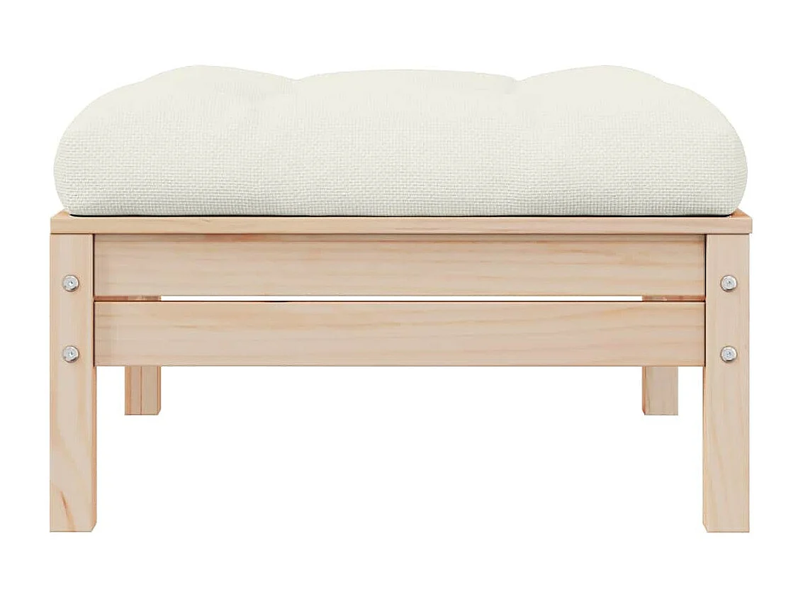 Outdoor-Fußhocker mit Kissen Massivholz Kiefer