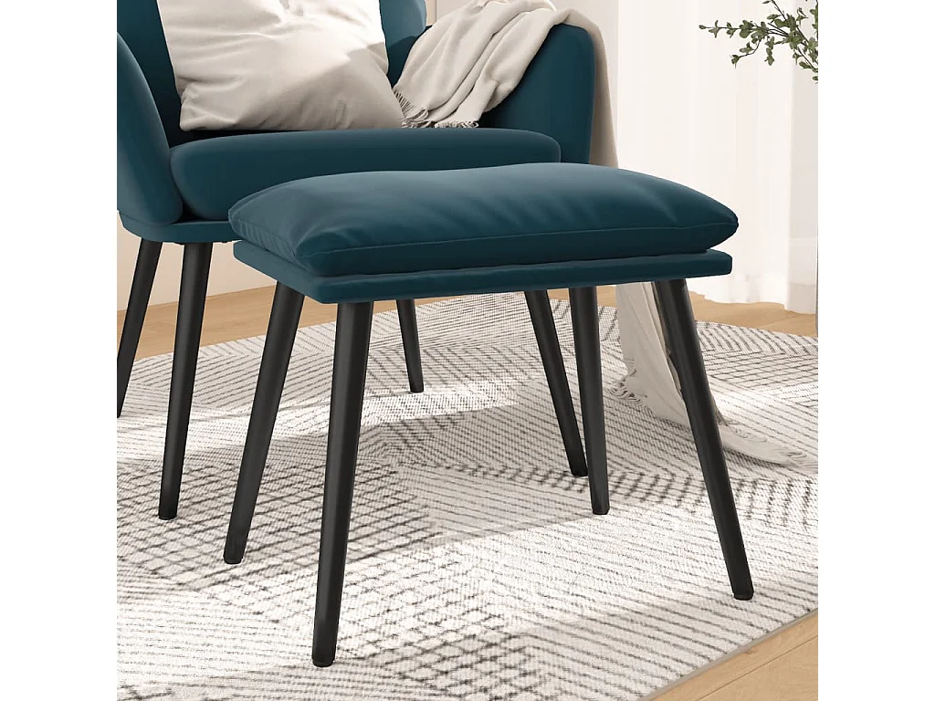 Repose-pied Bleu 45x29,5x35 cm Velours