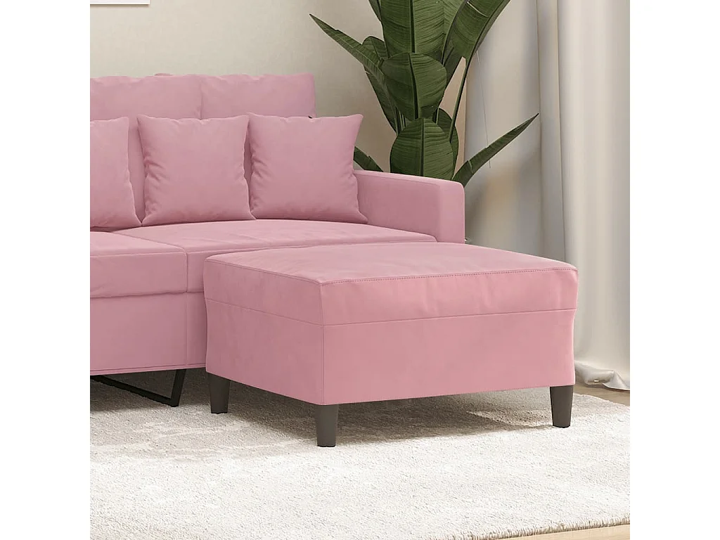 Repose-pied Rose 70x55x41 cm Velours