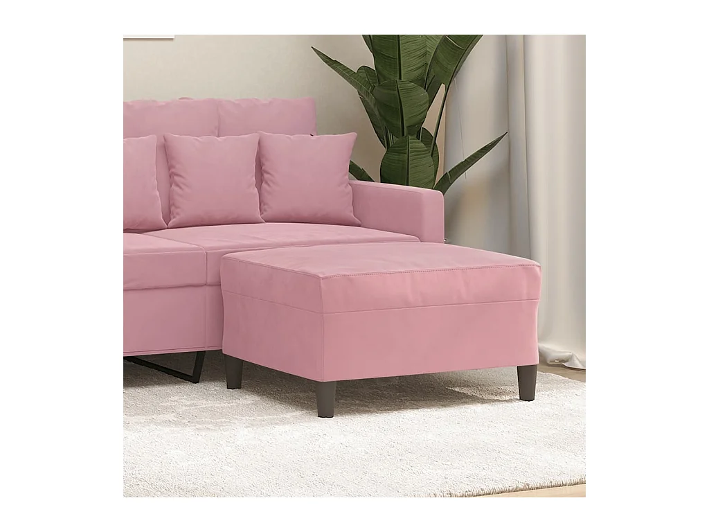 Poggiapiedi rosa 70x55x41 cm in Velluto
