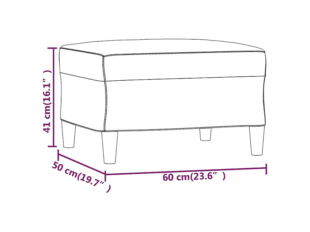 Fußhocker Schwarz 60x50x41 cm Stoff
