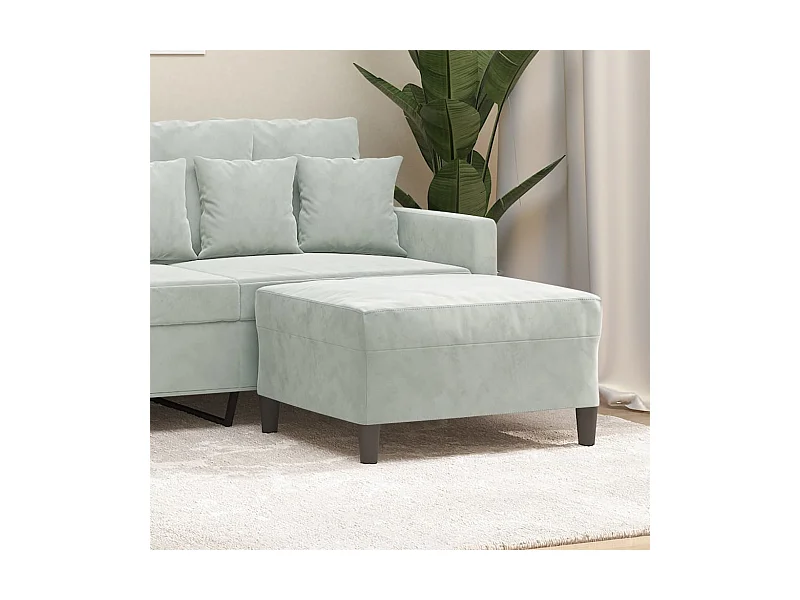 Repose-pied Gris clair 70x55x41 cm Velours