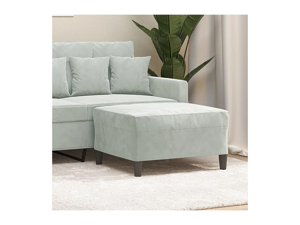 Repose-pied Gris clair 70x55x41 cm Velours