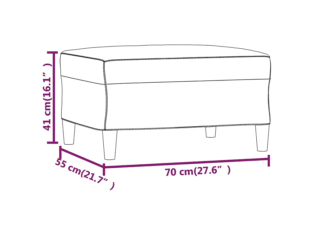 Fußhocker Hellgrau 70x55x41 cm Samt