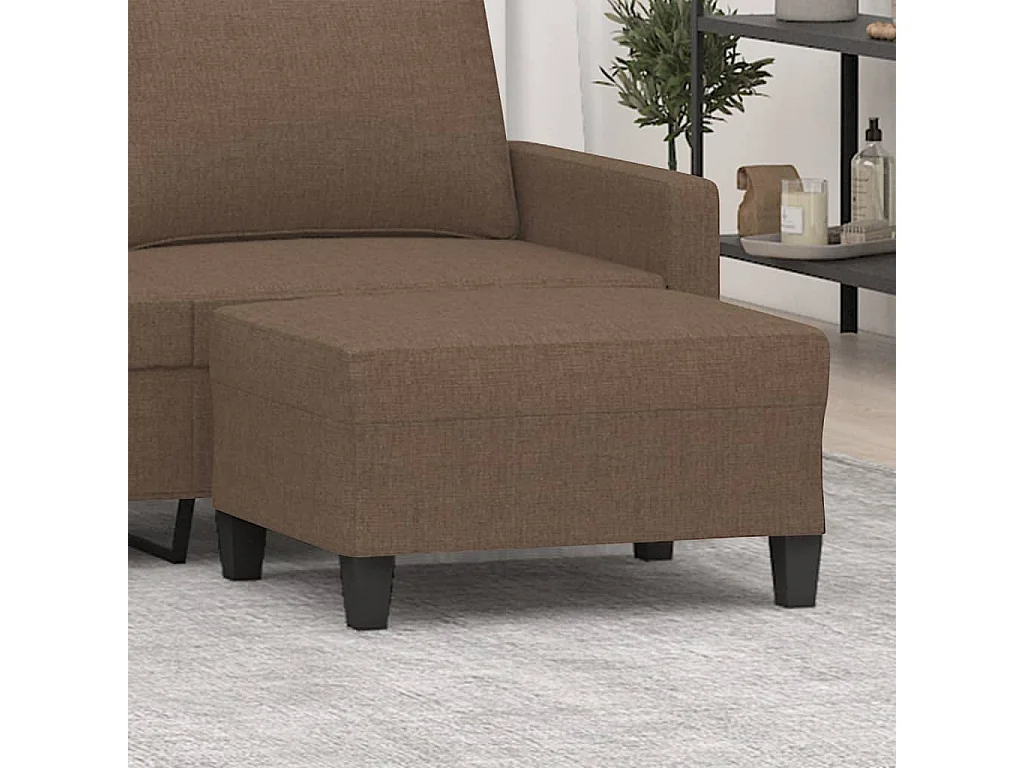 Poggiapiedi Marrone 70x55x41 cm in Tessuto