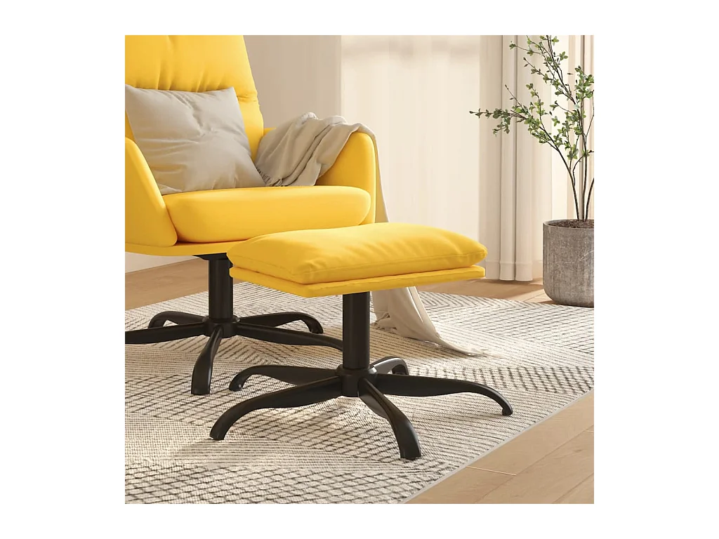 Repose-pied Jaune moutarde 60x60x36 cm Tissu