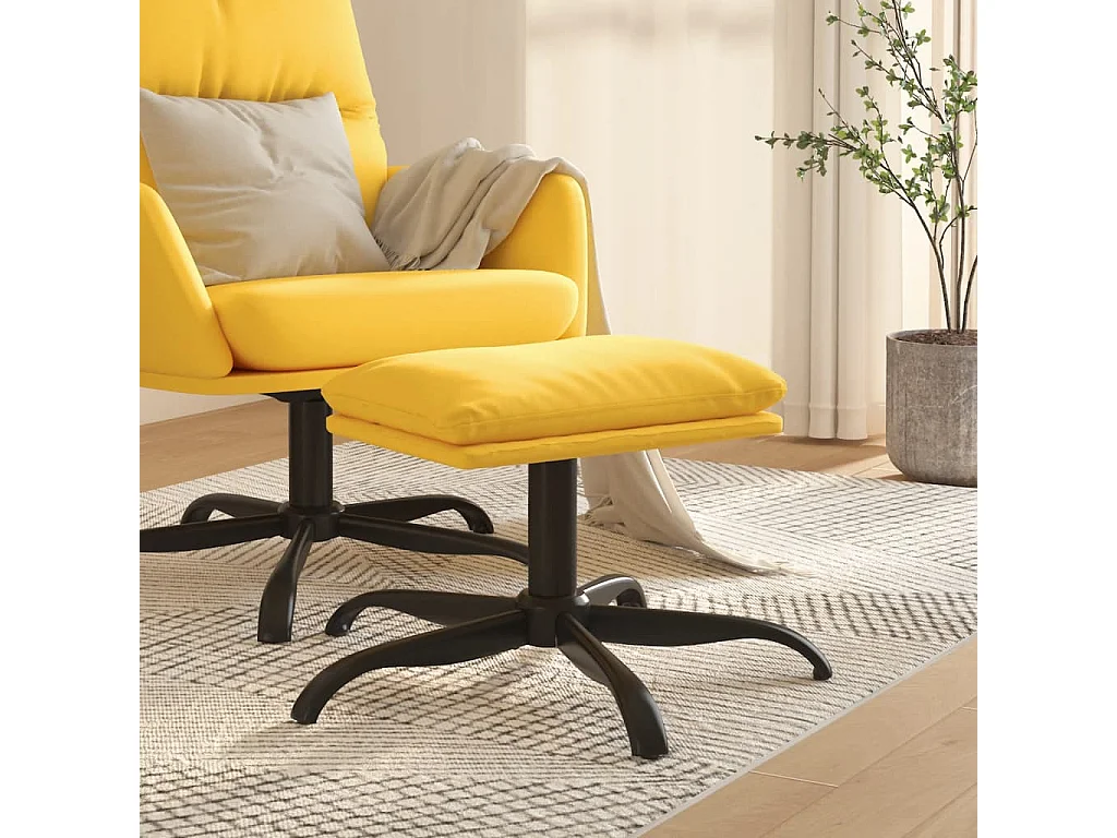 Repose-pied Jaune moutarde 60x60x36 cm Tissu