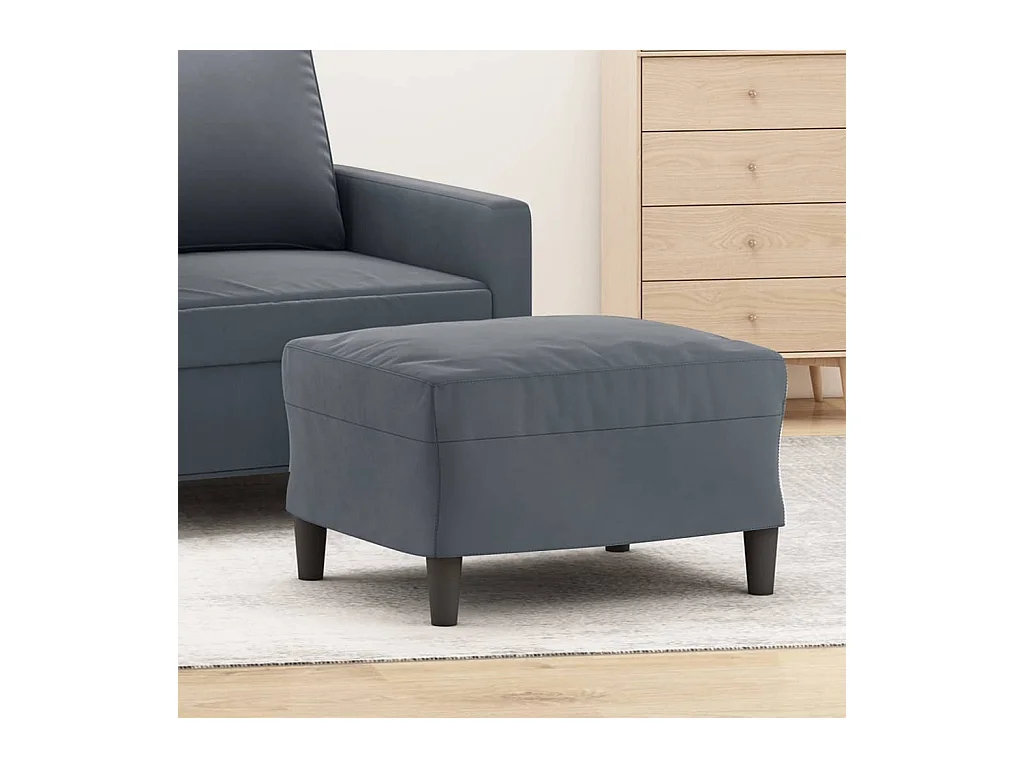 Repose-pied Gris foncé 60x50x41 cm Velours