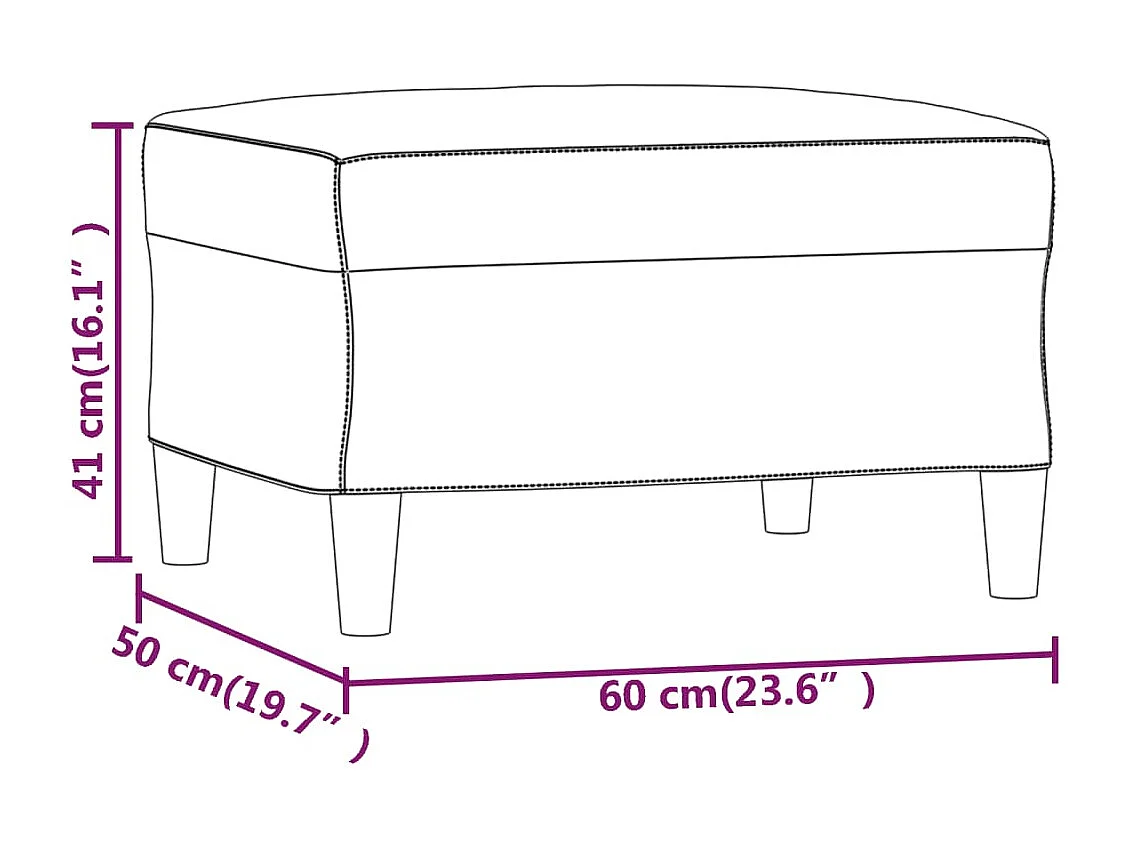 Fußhocker Dunkelgrau 60x50x41 cm Samt