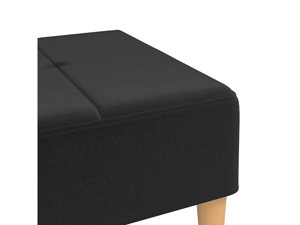 Poggiapiedi Nero 78x56x32 cm in Tessuto