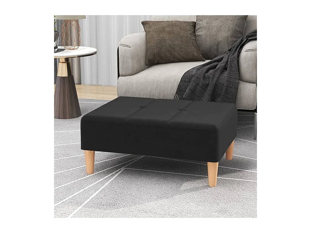 Repose-pied Noir 78x56x32 cm Tissu