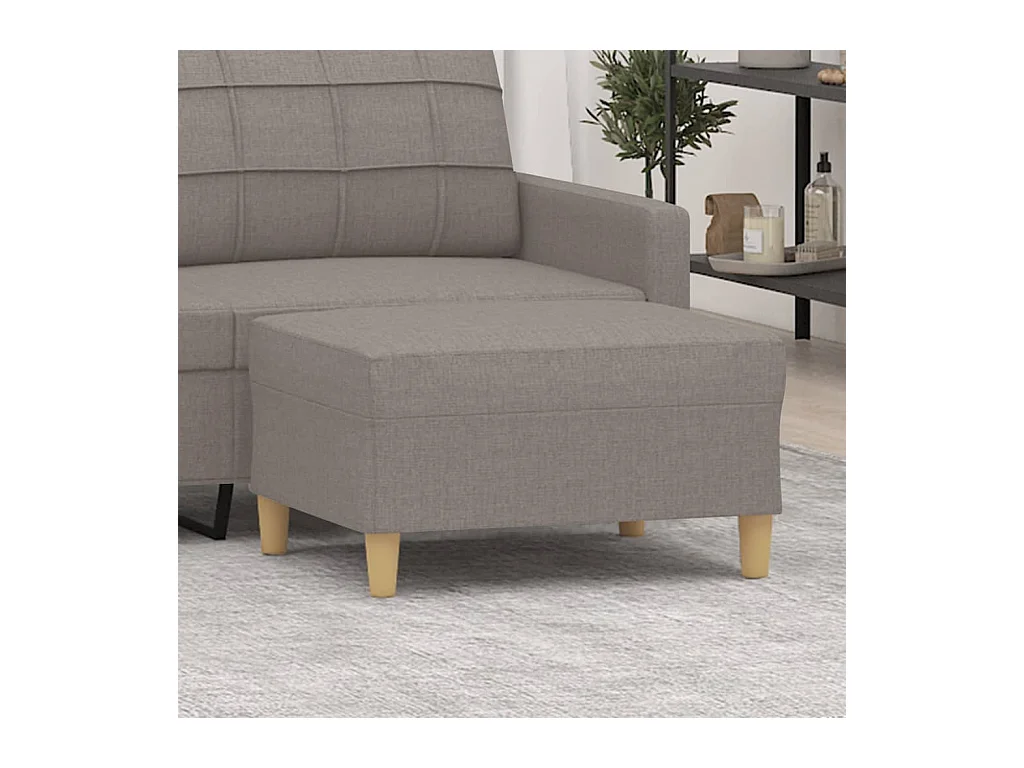 Reposapiés de tela gris taupe 70x55x41 cm