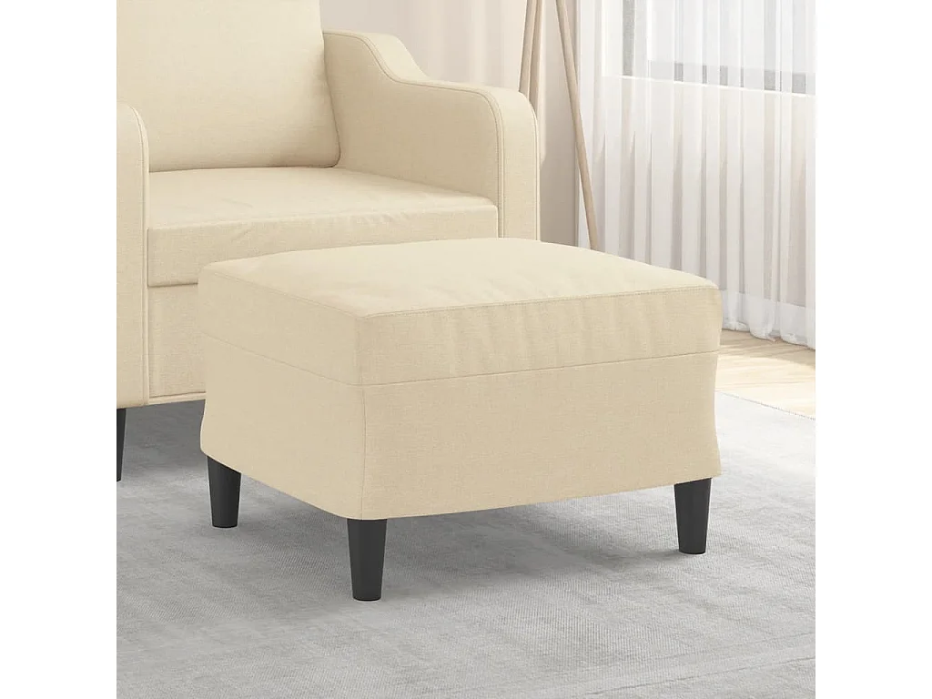 Poggiapiedi Crema 60x50x41 cm in Tessuto