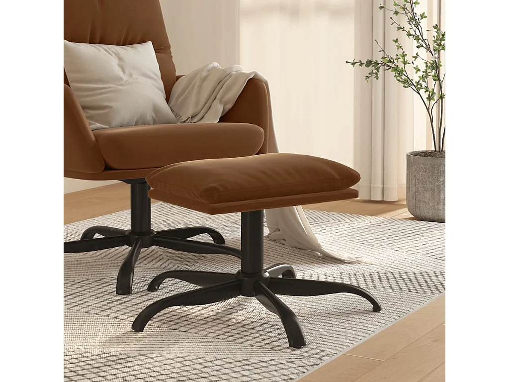 Voetenbank 60x60x36 cm microvezelstof bruin