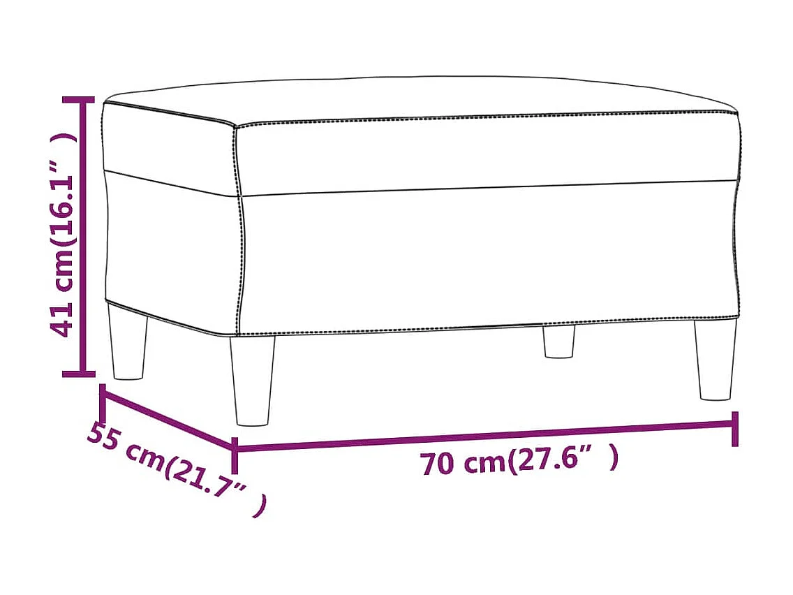 Fußhocker Braun 70x55x41 cm Stoff
