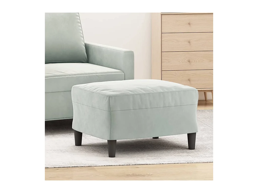 Repose-pied Gris clair 60x50x41 cm Velours