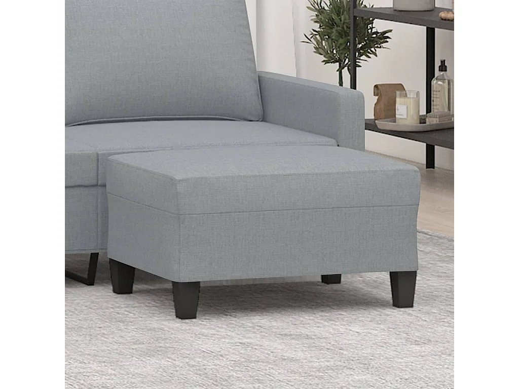 Poggiapiedi Grigio Chiaro 70x55x41 cm in Tessuto