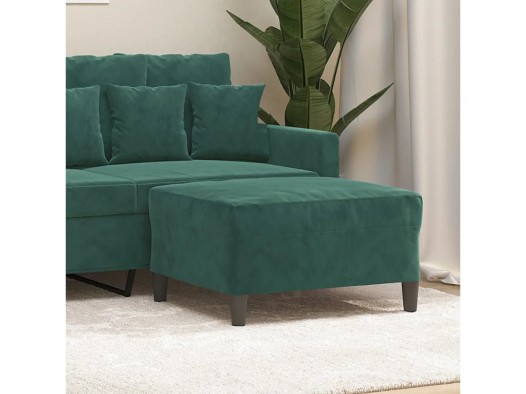 Poggiapiedi Verde Scuro 70x55x41 cm in Velluto
