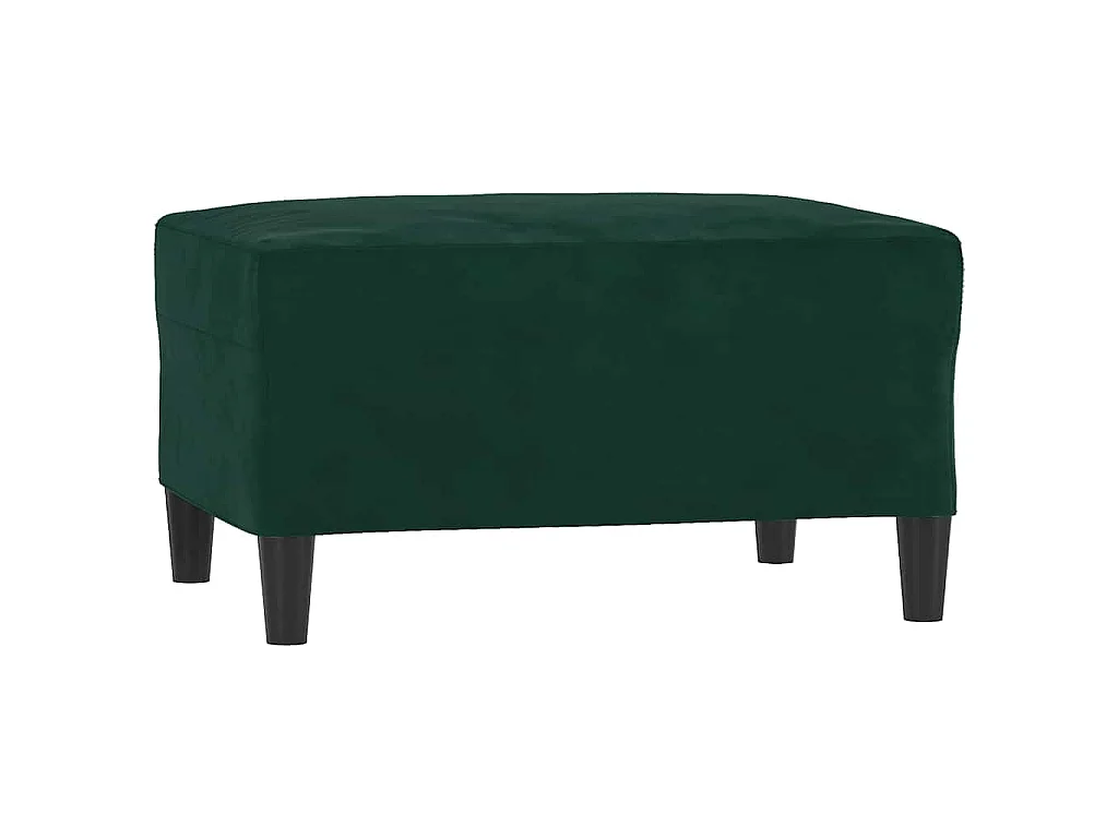 Reposapiés de terciopelo verde oscuro 70x55x41 cm