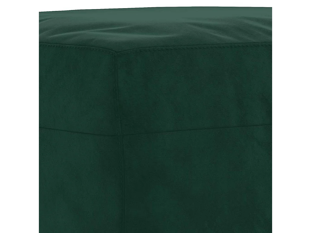 Reposapiés de terciopelo verde oscuro 70x55x41 cm