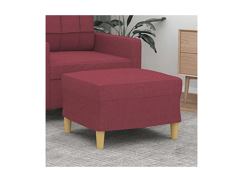 Repose-pied Rouge bordeaux 60x50x41 cm Tissu