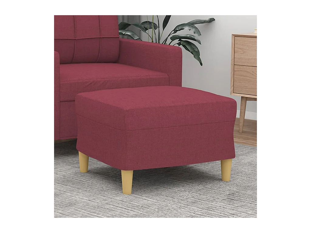 Repose-pied Rouge bordeaux 60x50x41 cm Tissu