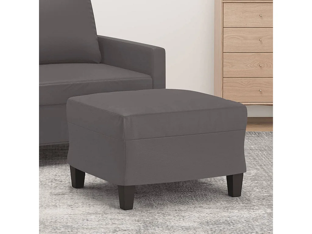 Poggiapiedi Grigio 60x50x41 cm in Similpelle