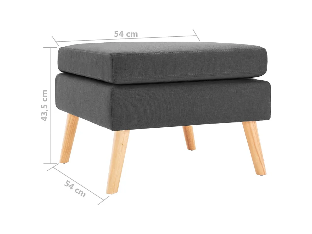 Voetenbank stof donkergrijs