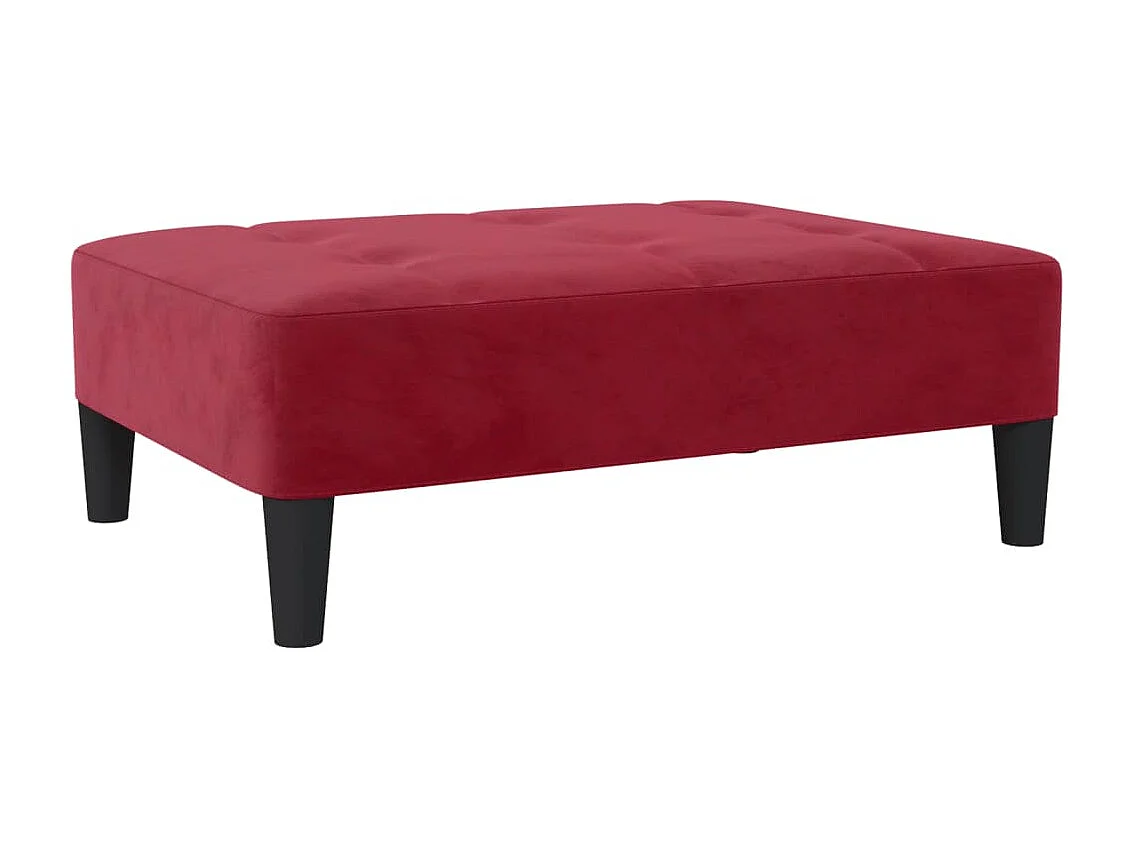 Repose-pied Rouge bordeaux 78x56x32 cm Velours