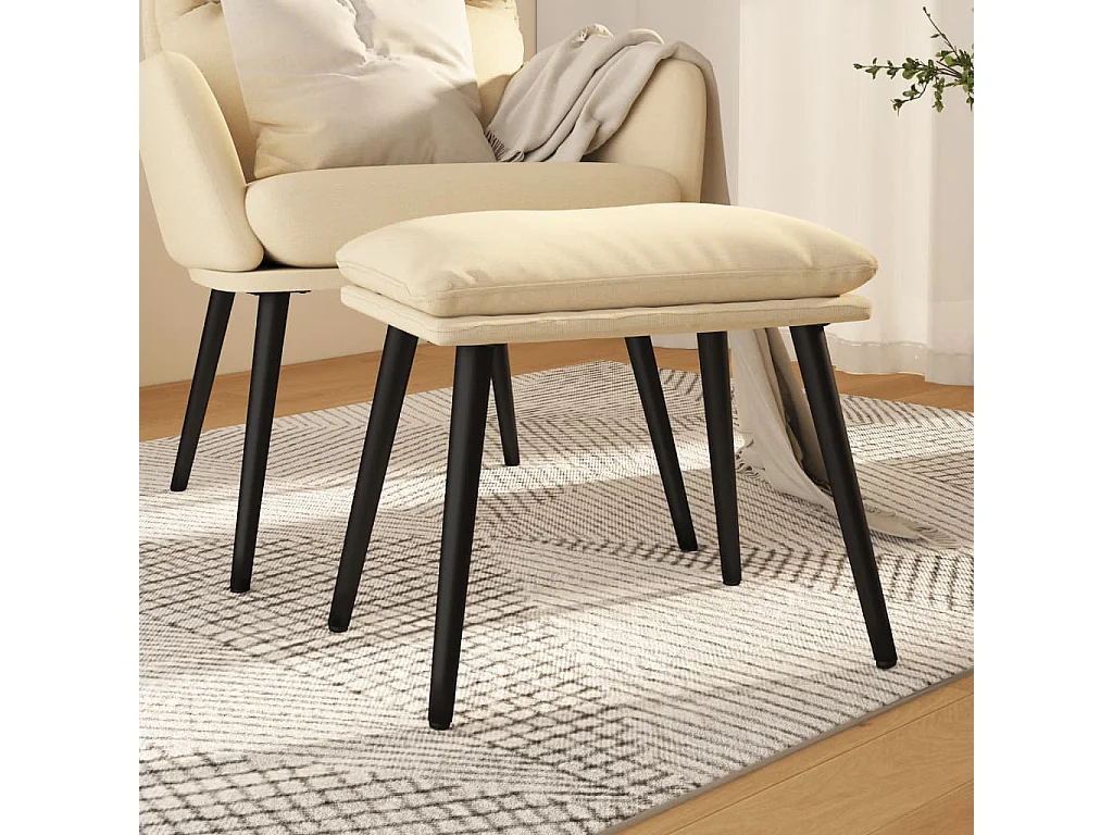 Fußhocker Creme 45x29,5x35 cm Stoff