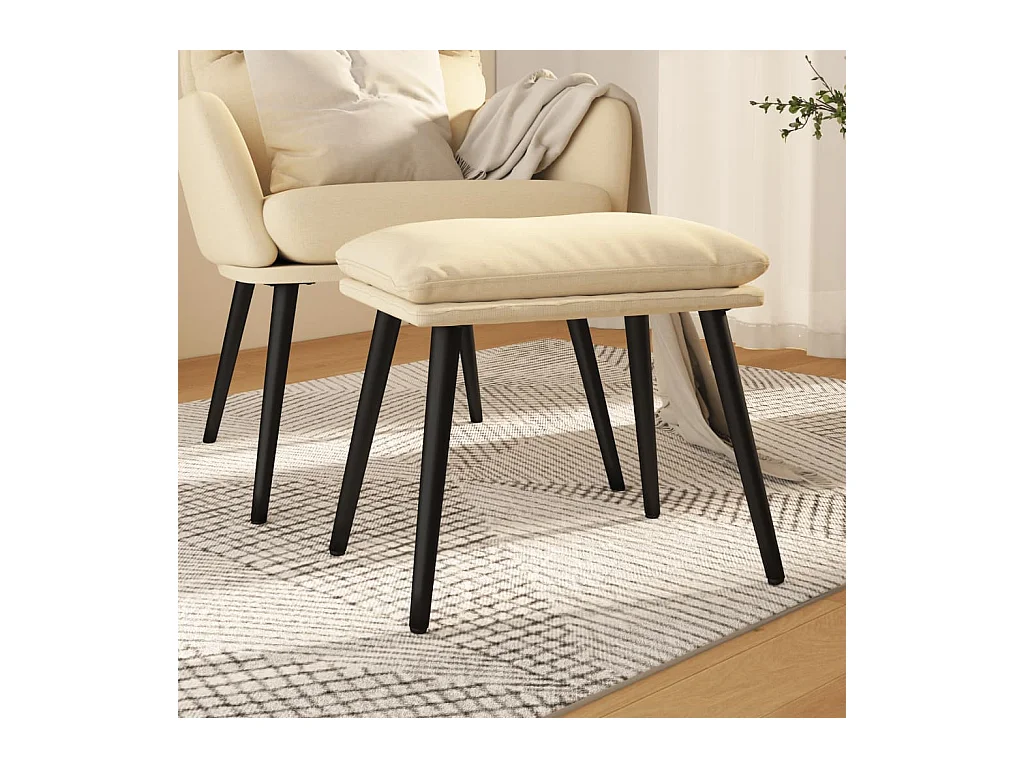 Repose-pied Crème 45x29,5x35 cm Tissu