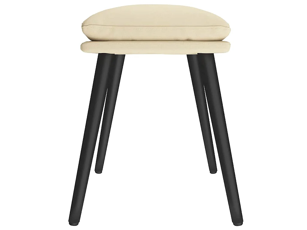 Poggiapiedi Crema 45x29,5x35 cm in Tessuto