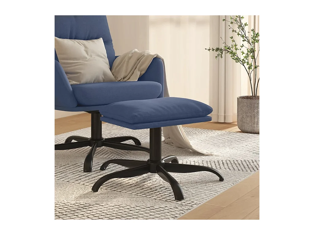 Repose-pied Bleu 60x60x36 cm Tissu