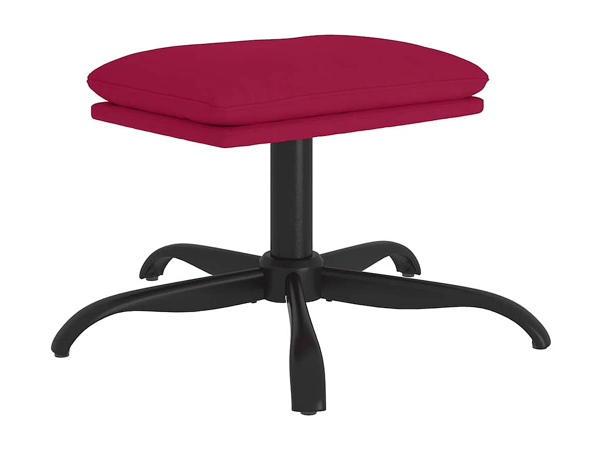 Repose-pied Rouge bordeaux 60x60x36 cm Velours