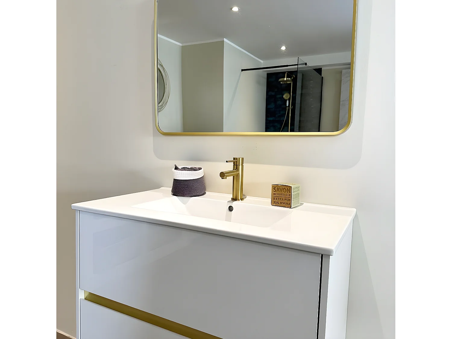 Musea miroir 80x60 or brossé - Essebagno